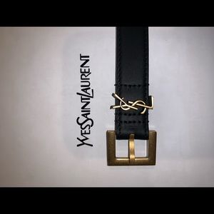 Ysl Narrow belt with square buckle